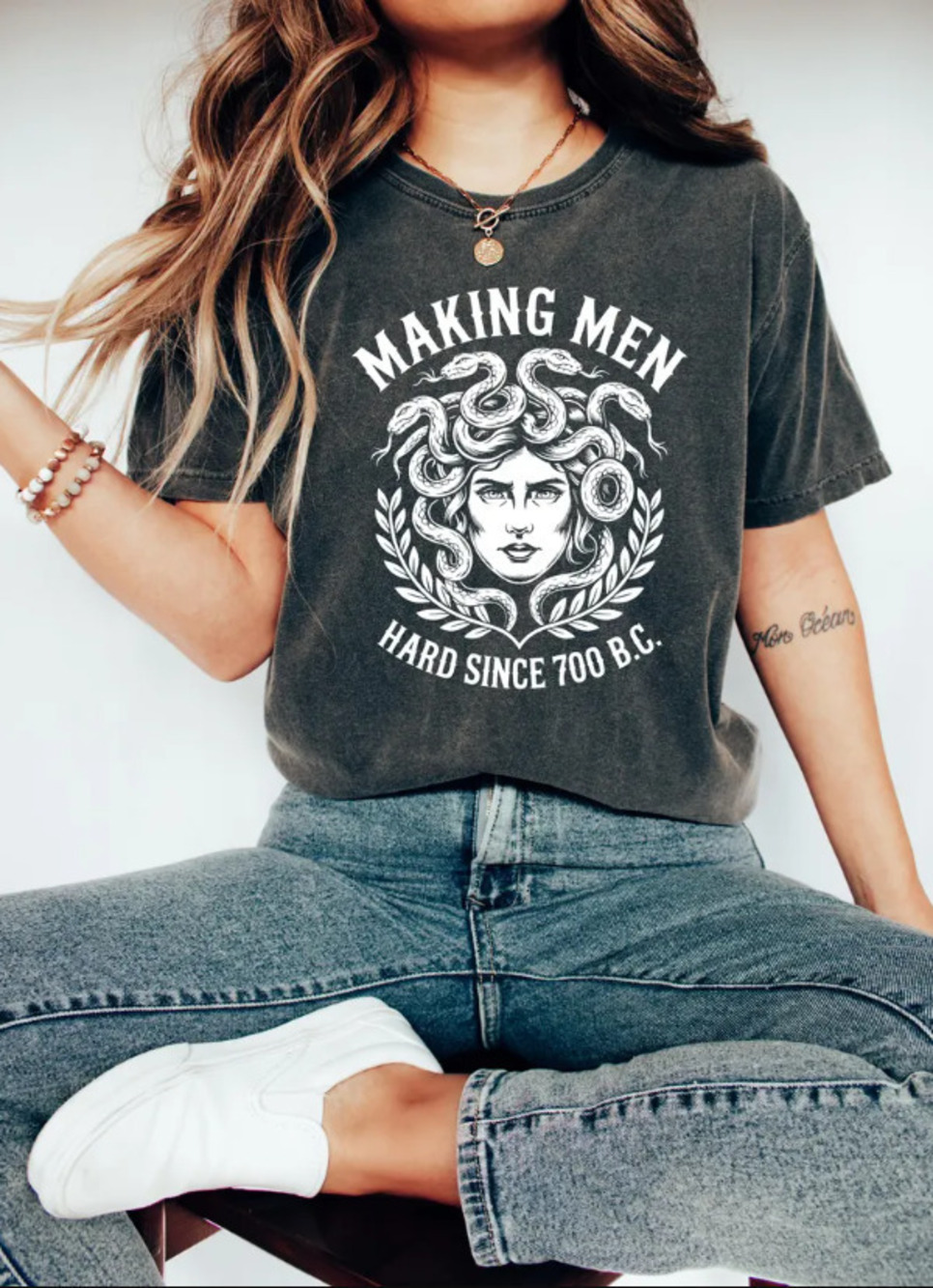 Making Men Hard Since 700 BC Funny Feminist Medusa T-Shirt, Greek Mythology Tee